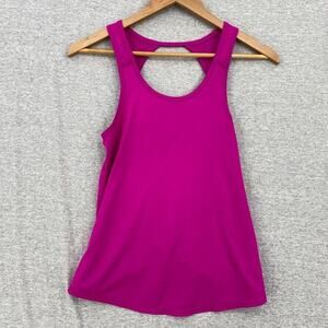 American Eagle Shirt Womens Extra Small Pink Ruffle Cross Back Cutout Activewear